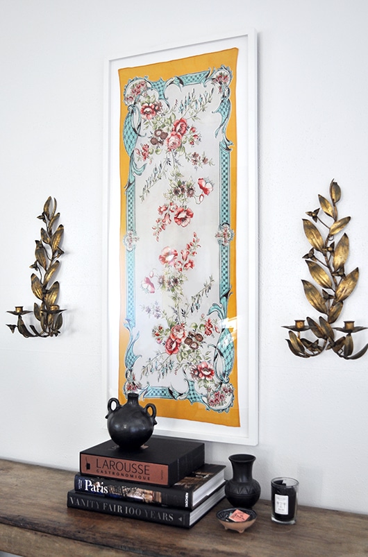 interior decor blog silk scarf framed art Los Angeles real estate acme