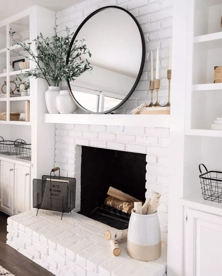 Los Angeles Acme Real Estate Interior Decor Design Blog  Christmas Mantle Inspo Chic Elegant White 